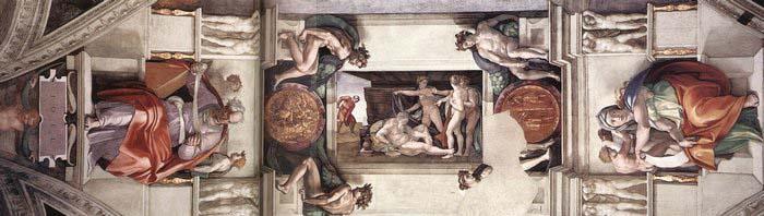 Michelangelo Buonarroti The first bay of the ceiling